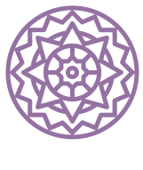 A purple circular pattern on green background.